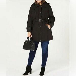 Michael Kors Women's trench Water-resistant hooded Raincoat jacket